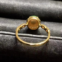 Natural Jade Engagement Ring Jadeite Gold Jade Wedding Ring TUEW342