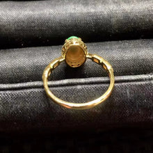 Natural Jade Engagement Ring Jadeite Gold Jade Wedding Ring TUEW352