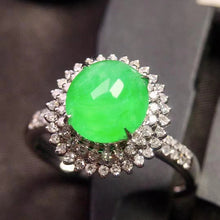 Natural Jade Engagement Ring Jadeite Gold Jade Wedding Ring