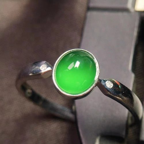 Natural Jade Engagement Ring Jadeite Gold Jade Wedding Ring