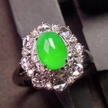 Natural Jade Engagement Ring Jadeite Gold Jade Wedding Ring