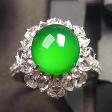 Natural Jade Engagement Ring Jadeite Gold Jade Wedding Ring