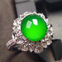 Natural Jade Engagement Ring Jadeite Gold Jade Wedding Ring