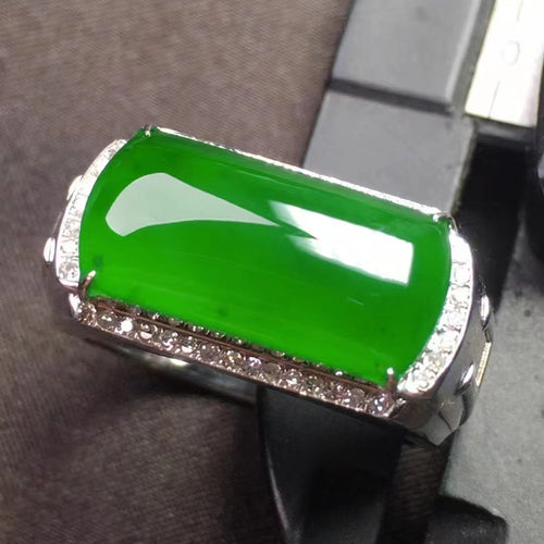Natural Jade Engagement Ring Jadeite Gold Jade Wedding Ring