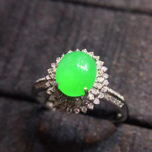 Natural Jade Engagement Ring Jadeite Gold Jade Wedding Ring