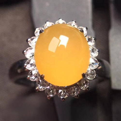 Natural Jade Engagement Ring Jadeite Gold Jade Wedding Ring