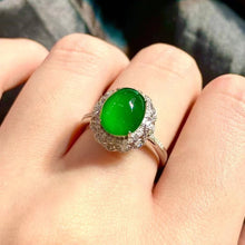 Natural Jade Engagement Ring Jadeite Gold Jade Wedding Ring