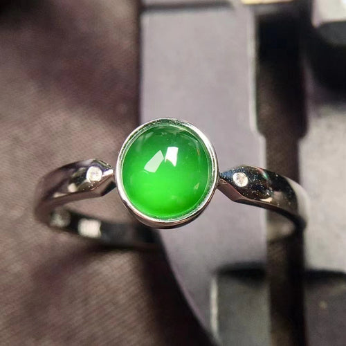 Natural Jade Engagement Ring Jadeite Gold Jade Wedding Ring
