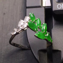 Natural Jade Engagement Ring Jadeite Gold Jade Wedding Ring