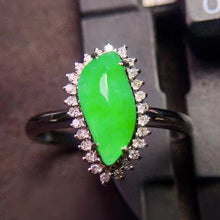 Natural Jade Engagement Ring Jadeite Gold Jade Wedding Ring
