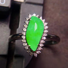 Natural Jade Engagement Ring Jadeite Gold Jade Wedding Ring