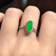 Natural Jade Engagement Ring Jadeite Gold Jade Wedding Ring