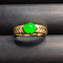 Natural Jade Engagement Ring Jadeite Gold Jade Wedding Ring