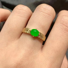 Natural Jade Engagement Ring Jadeite Gold Jade Wedding Ring