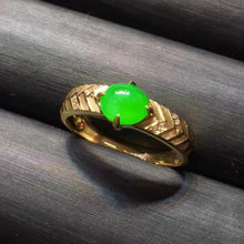 Natural Jade Engagement Ring Jadeite Gold Jade Wedding Ring