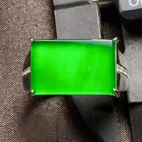 Natural Jade Engagement Ring Jadeite Gold Jade Wedding Ring