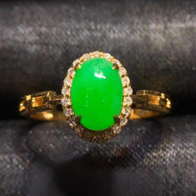 Natural Jade Engagement Ring Jadeite Gold Jade Wedding Ring