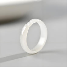Natural Jade Engagement Ring Fish Nephrite Jade Wedding Ring