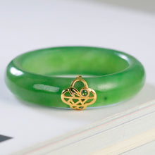Natural Jade Engagement Ring Nephrite Gold Jade Wedding Ring