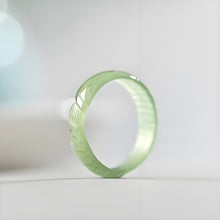 Natural Jade Engagement Ring Fish Nephrite Jade Wedding Ring