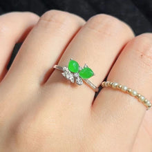 Natural Jade Engagement Ring Jadeite Gold Jade Wedding Ring