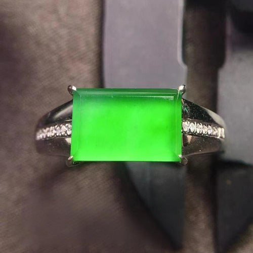Natural Jade Engagement Ring Jadeite Gold Jade Wedding Ring