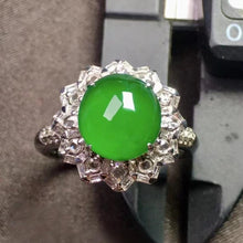 Natural Jade Engagement Ring Jadeite Gold Jade Wedding Ring