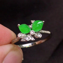 Natural Jade Engagement Ring Jadeite Gold Jade Wedding Ring