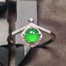 Natural Jade Engagement Ring Jadeite Gold Jade Wedding Ring