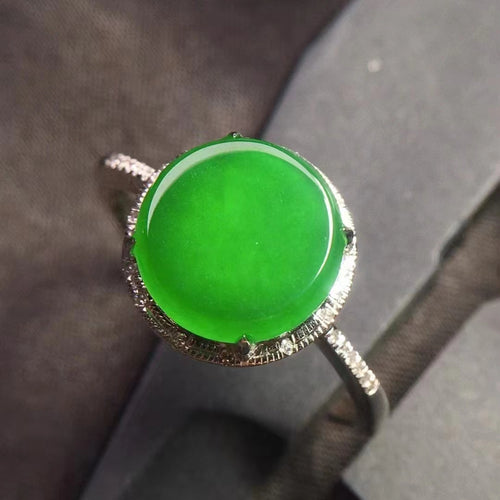Natural Jade Engagement Ring Jadeite Gold Jade Wedding Ring