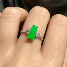 Natural Jade Engagement Ring Jadeite Gold Jade Wedding Ring
