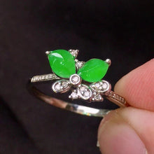 Natural Jade Engagement Ring Jadeite Gold Jade Wedding Ring
