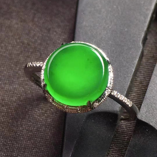 Natural Jade Engagement Ring Jadeite Gold Jade Wedding Ring