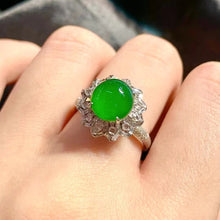 Natural Jade Engagement Ring Jadeite Gold Jade Wedding Ring