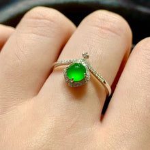 Natural Jade Engagement Ring Jadeite Gold Jade Wedding Ring