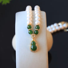 Natural Jade Necklace Pearl Hulu Nephrite Necklace