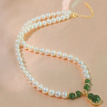 Natural Jade Necklace Pearl Hulu Nephrite Necklace