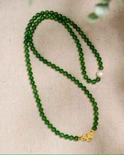 Natural Jade Necklace Pearl Nephrite Necklace