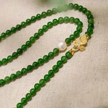 Natural Jade Necklace Pearl Nephrite Necklace