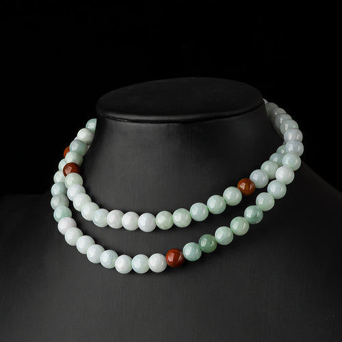 Natural Jade Necklace Silver Jadeite Necklace