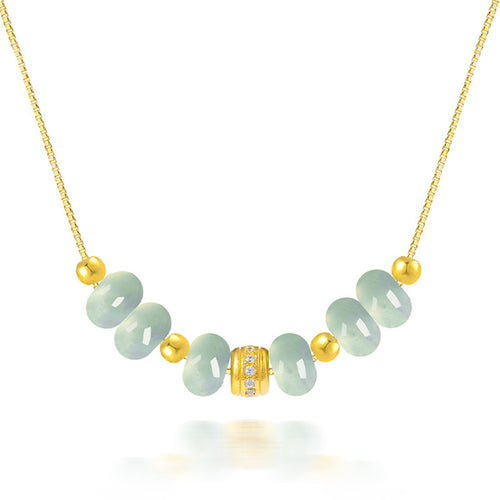 Natural Jade Necklace Silver Jadeite Necklace