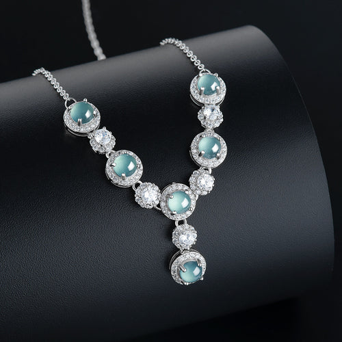 Natural Jade Necklace Silver Jadeite Necklace