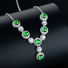 Natural Jade Necklace Silver Jadeite Necklace