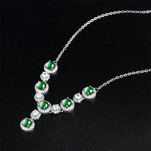 Natural Jade Necklace Silver Jadeite Necklace