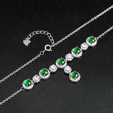 Natural Jade Necklace Silver Jadeite Necklace
