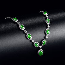 Natural Jade Necklace Silver Jadeite Necklace