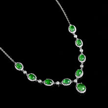 Natural Jade Necklace Silver Jadeite Necklace