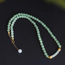 Natural Jade Necklace Silver Nephrite Necklace