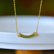 Natural Jade Necklace Silver Nephrite Necklace