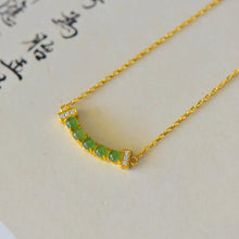 Natural Jade Necklace Silver Nephrite Necklace